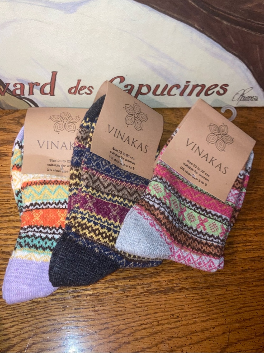 Vinakas Wool Socks Set of 3 - Multicolor NWT